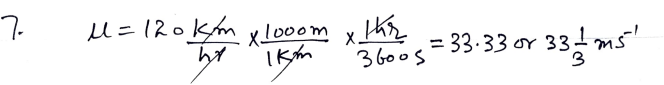 Douglas Quadling Mechanics 1 
Exercise 1A Q7