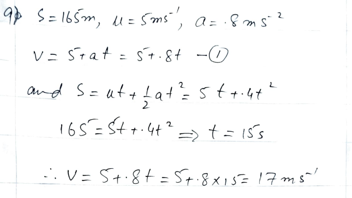 Douglas Quadling Mechanics1 Exercise1C Q9