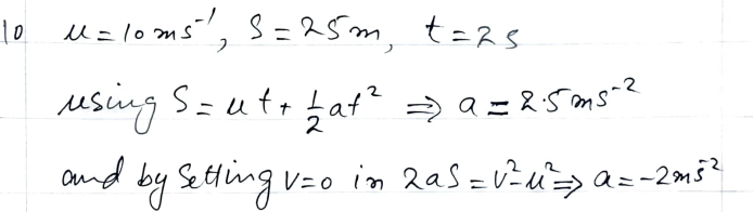 Douglas Quadling Mechanics 1 
Exercise 1C Q10